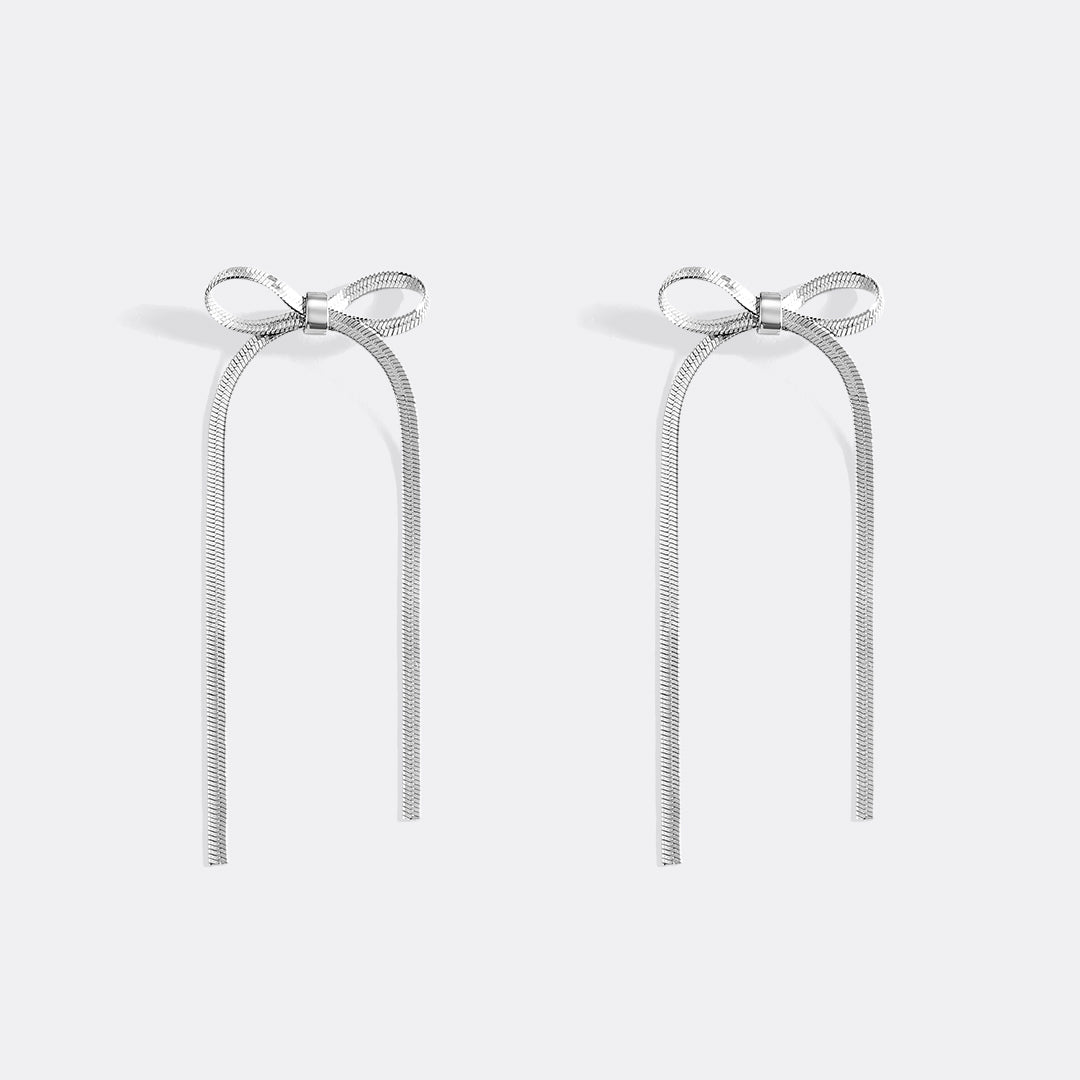 Herringbone Bow Earrings