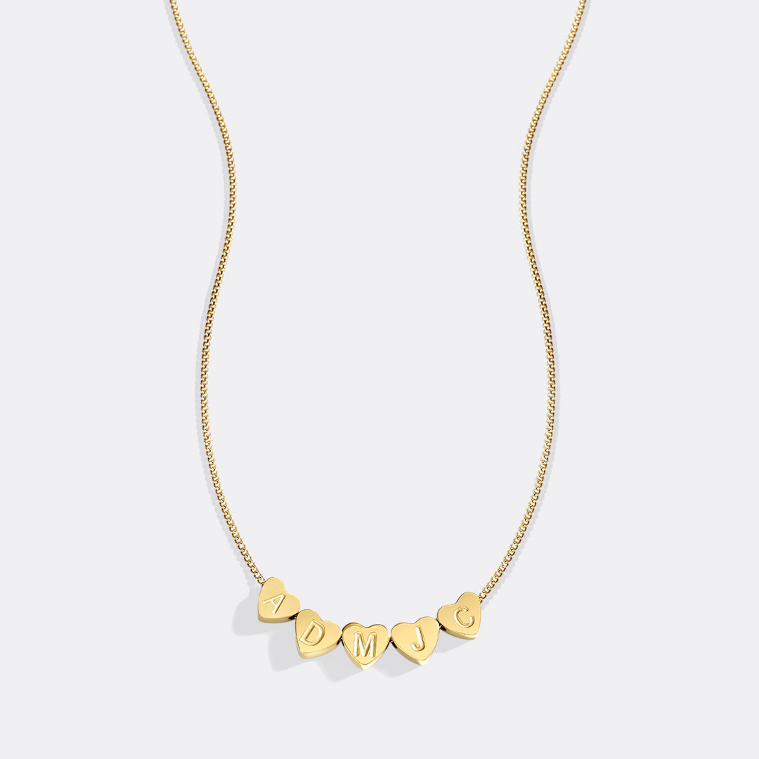 Dainty Heart Stacking Initial Necklace