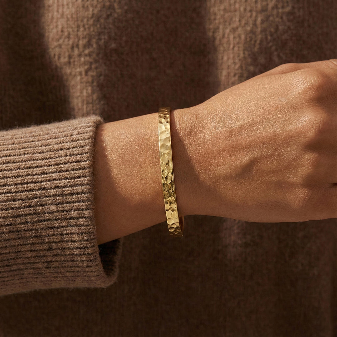 Hammered Gold Cuff Bracelet