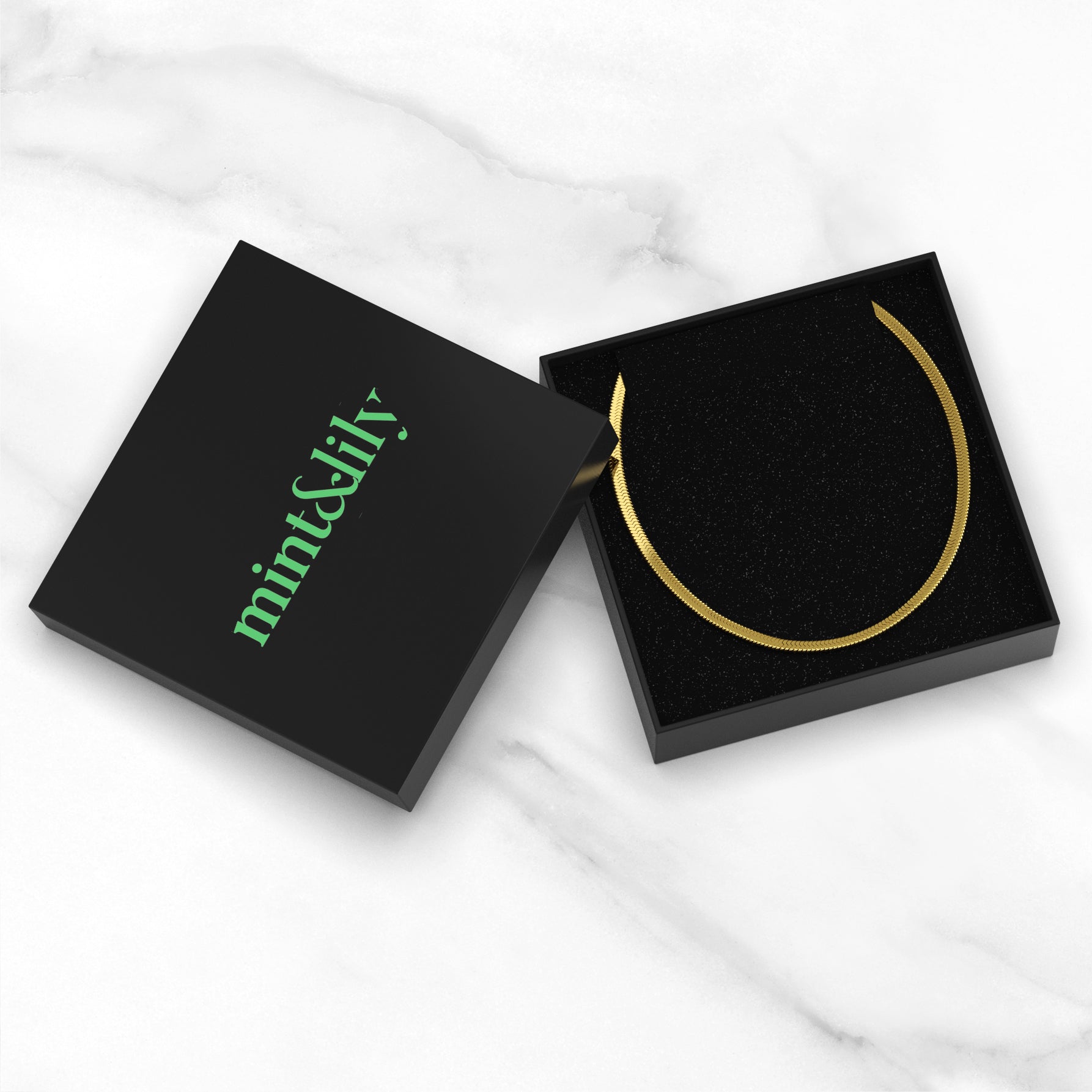 Herringbone Gold Chain Necklace