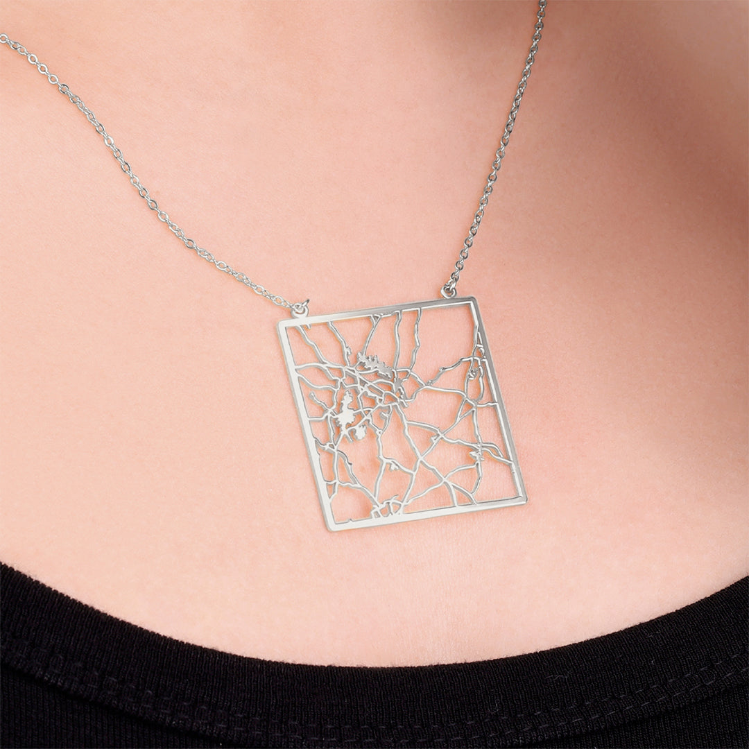 Custom Map Pendant Necklace