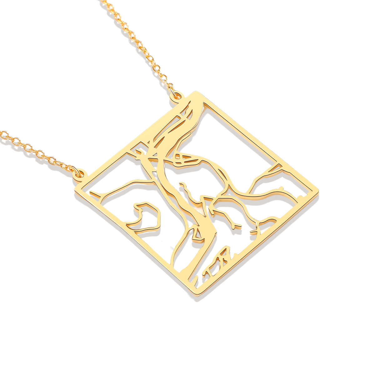 Custom Map Pendant Necklace