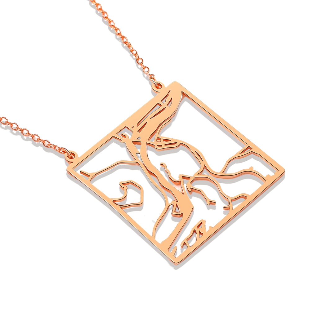 Custom Map Pendant Necklace