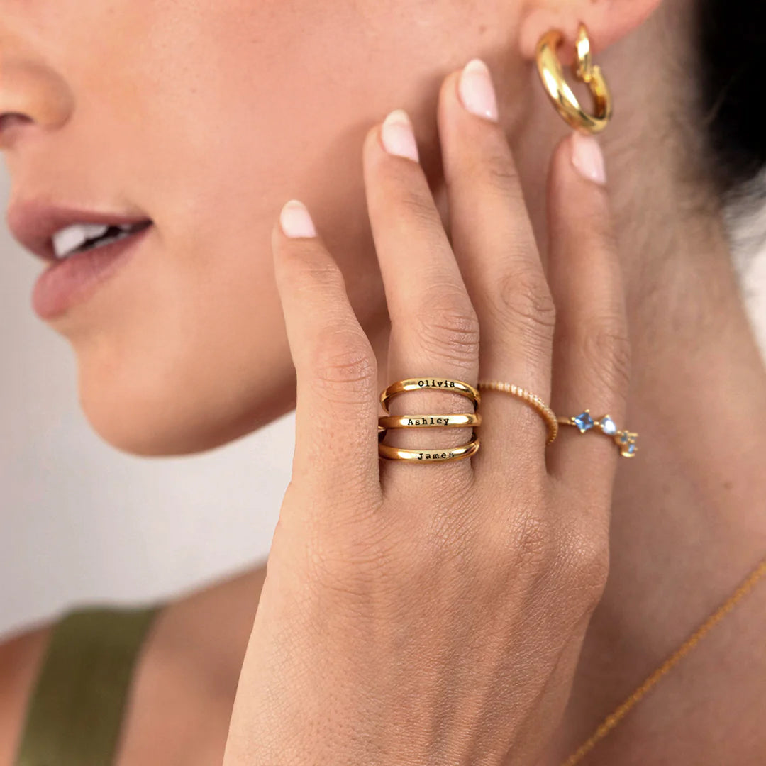 Tiny Stackable Name Ring