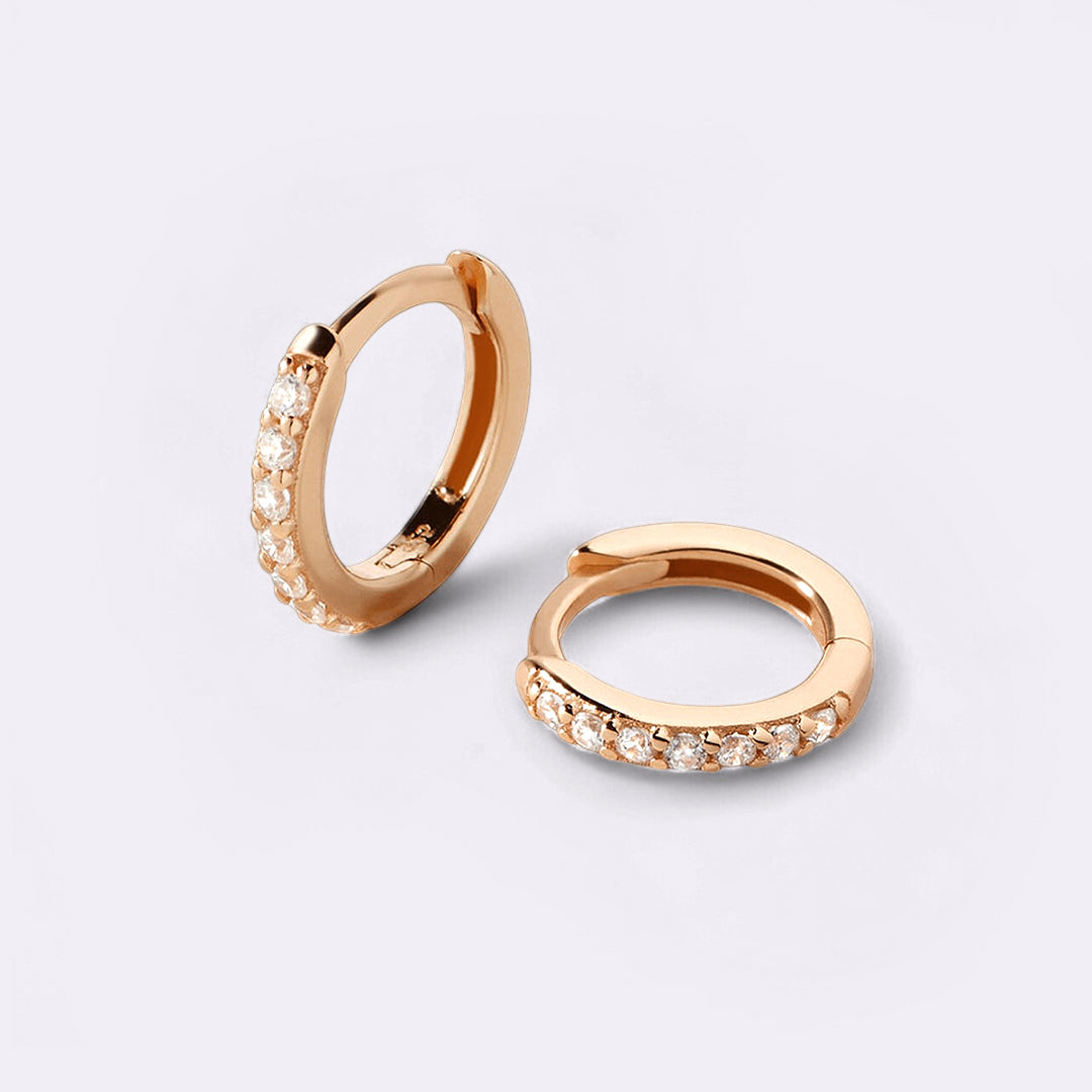 Pave Huggie Hoop Earrings
