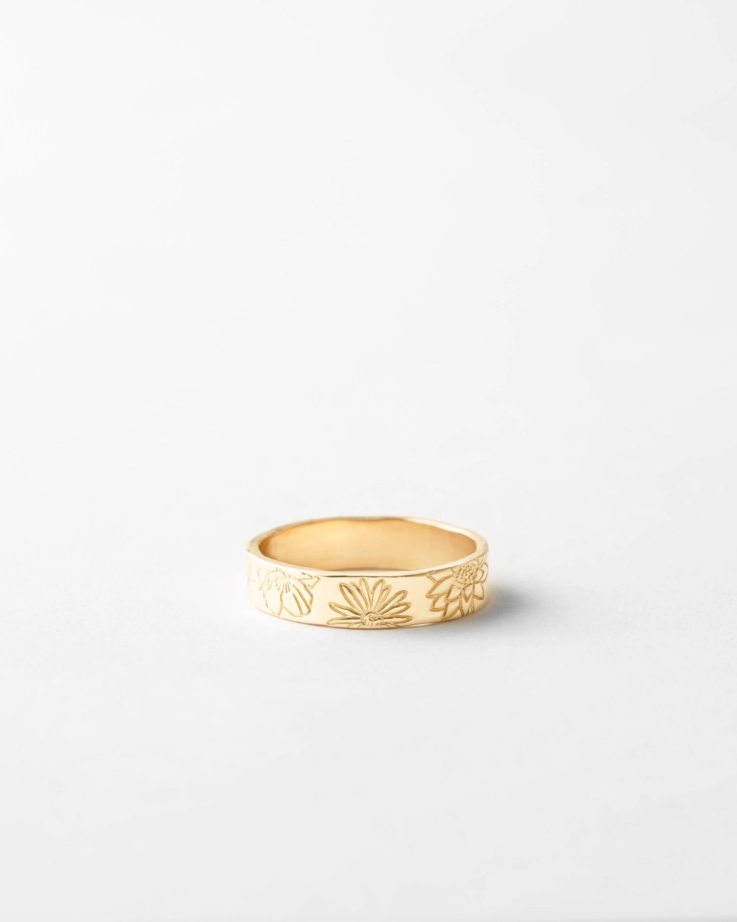 Personalized Stamped Flower Ring