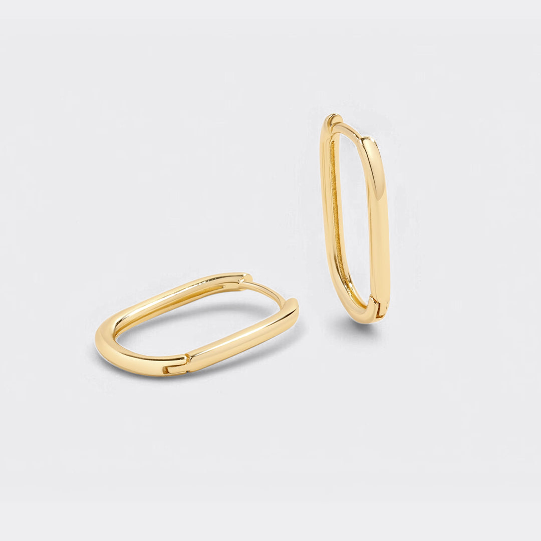 Retro Box Huggie Hoop Earrings