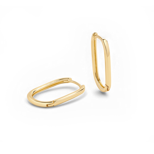 Retro Box Huggie Hoop Earrings