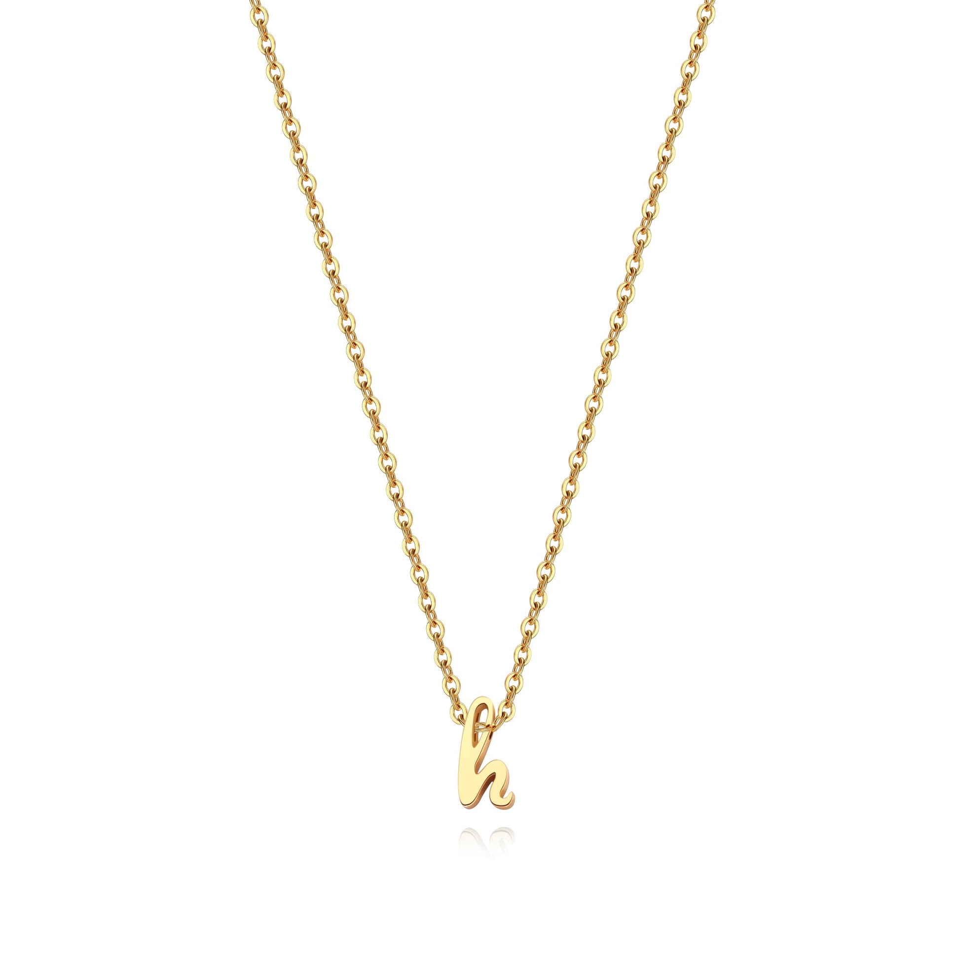 Tiny Script Initial Necklace