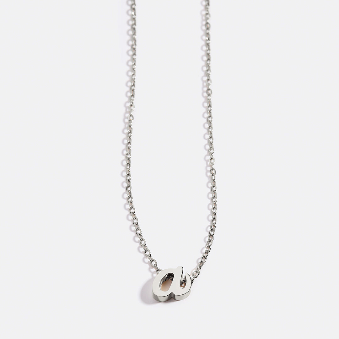 Tiny Script Initial Necklace
