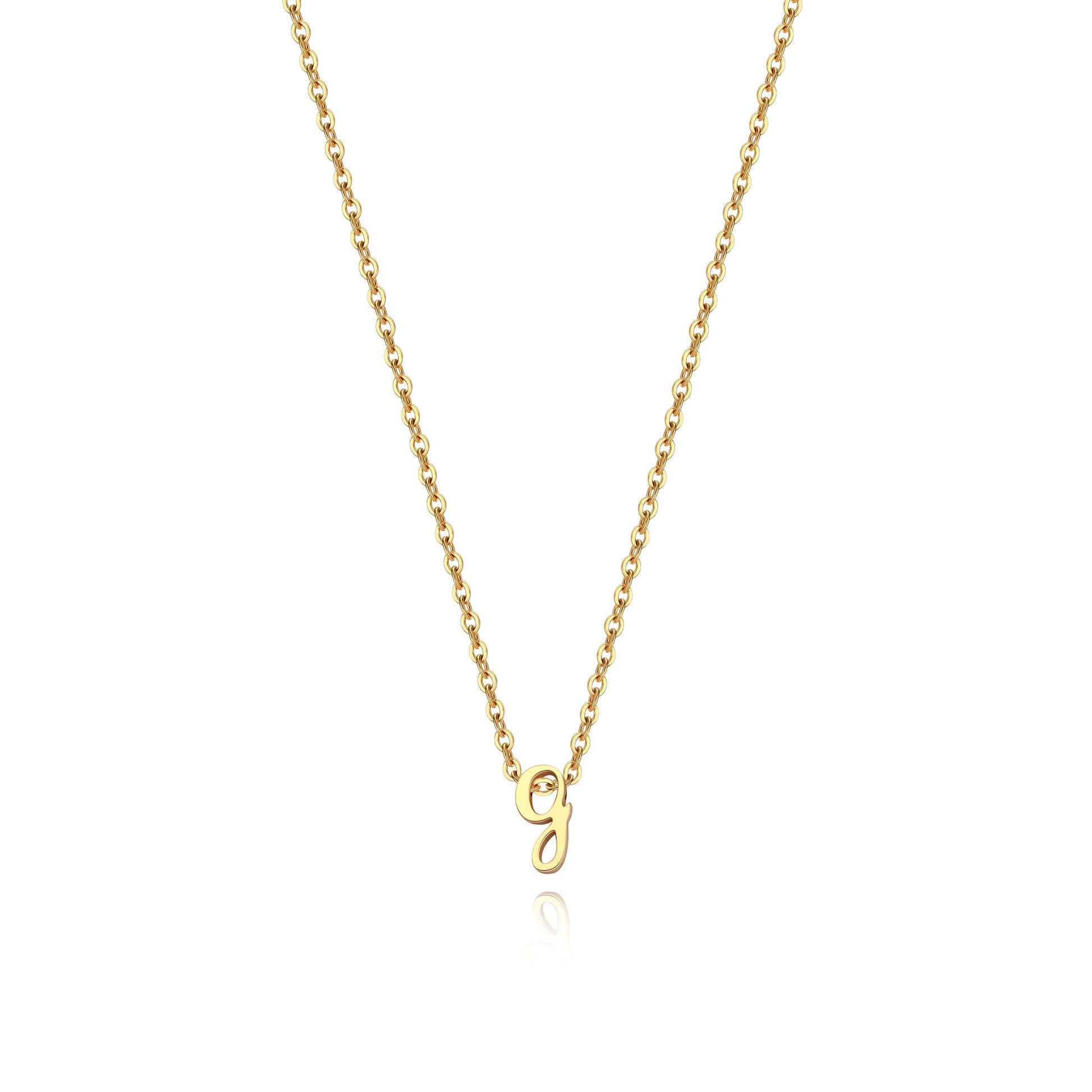 Tiny Script Initial Necklace