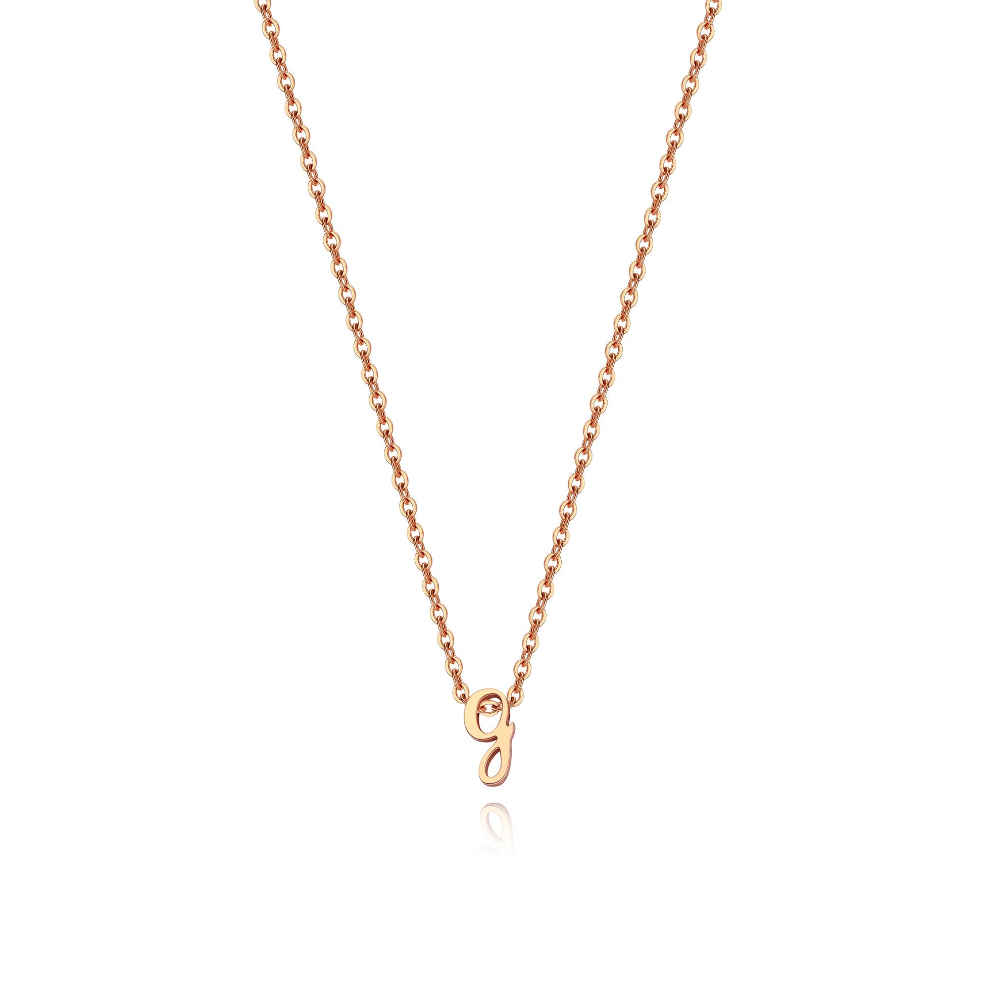 Tiny Script Initial Necklace