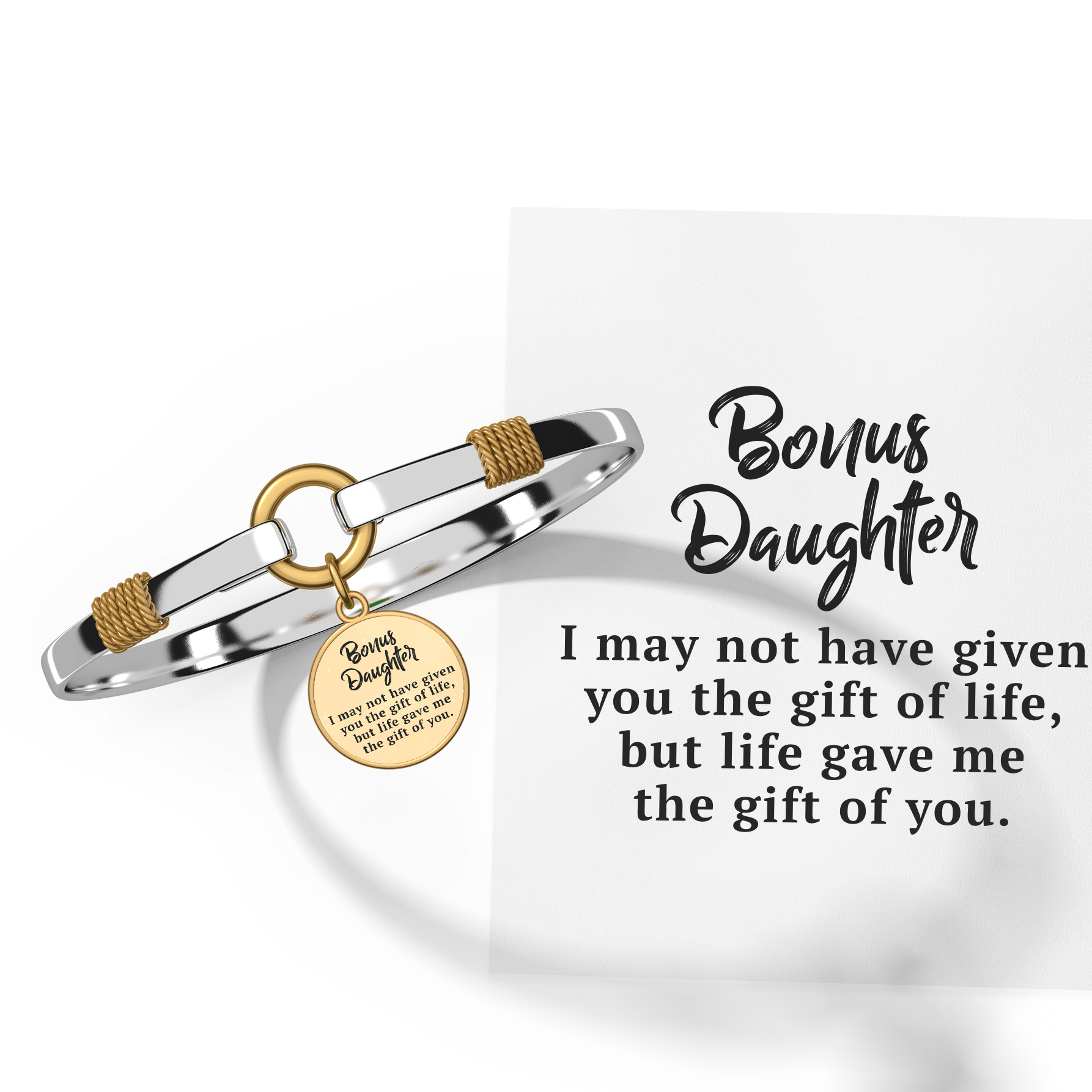Bonus Daughter - Two-Tone Custom Charm Bracelet