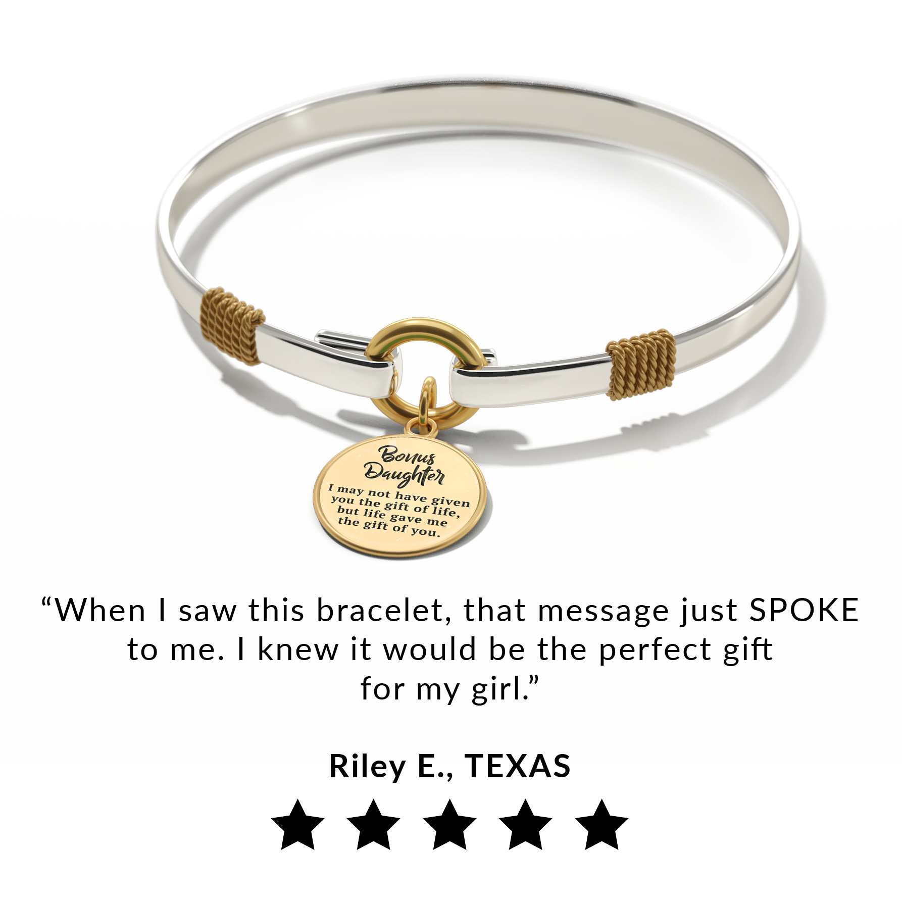 Bonus Daughter - Two-Tone Custom Charm Bracelet