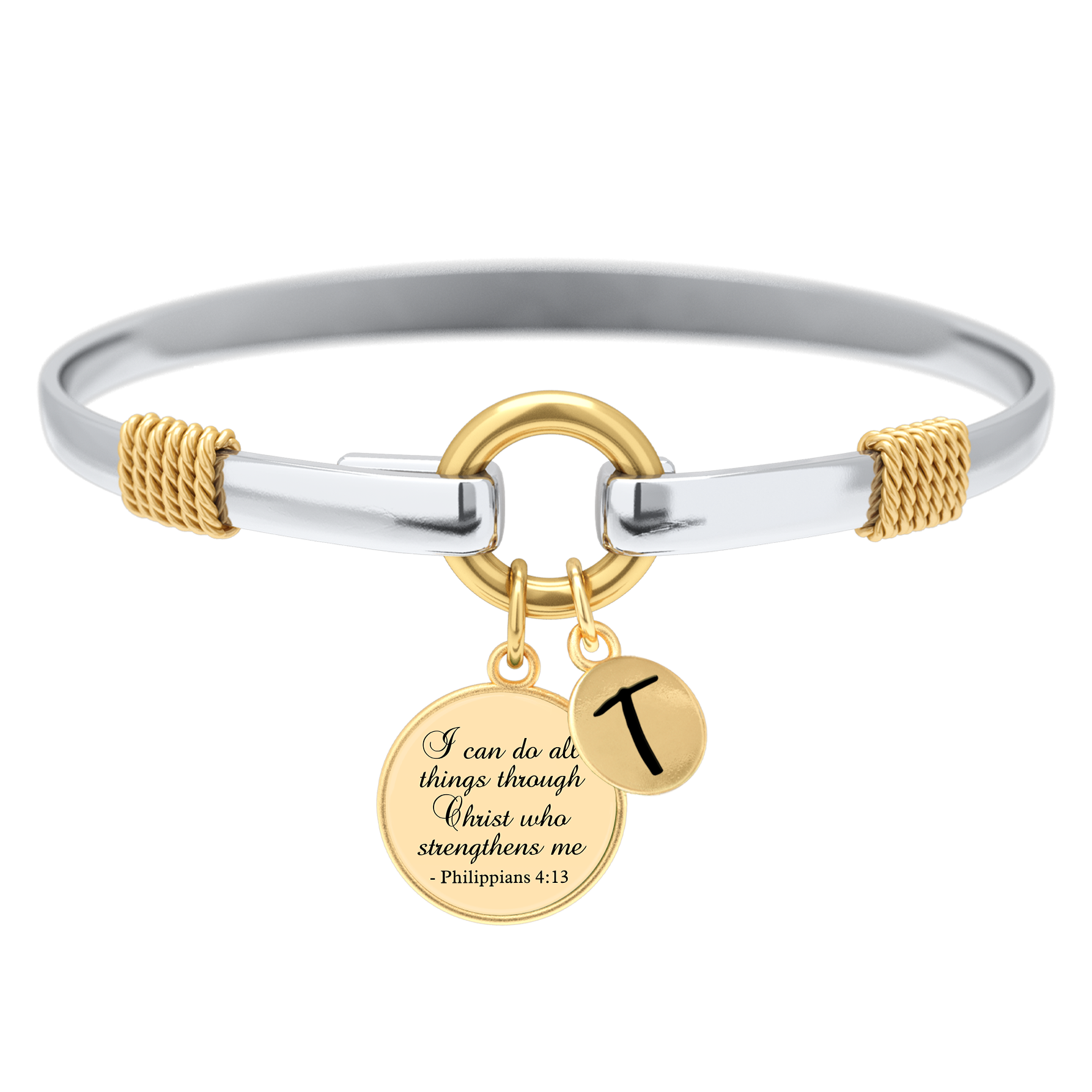 All Things Through Christ - Two-Tone Custom Charm Bracelet