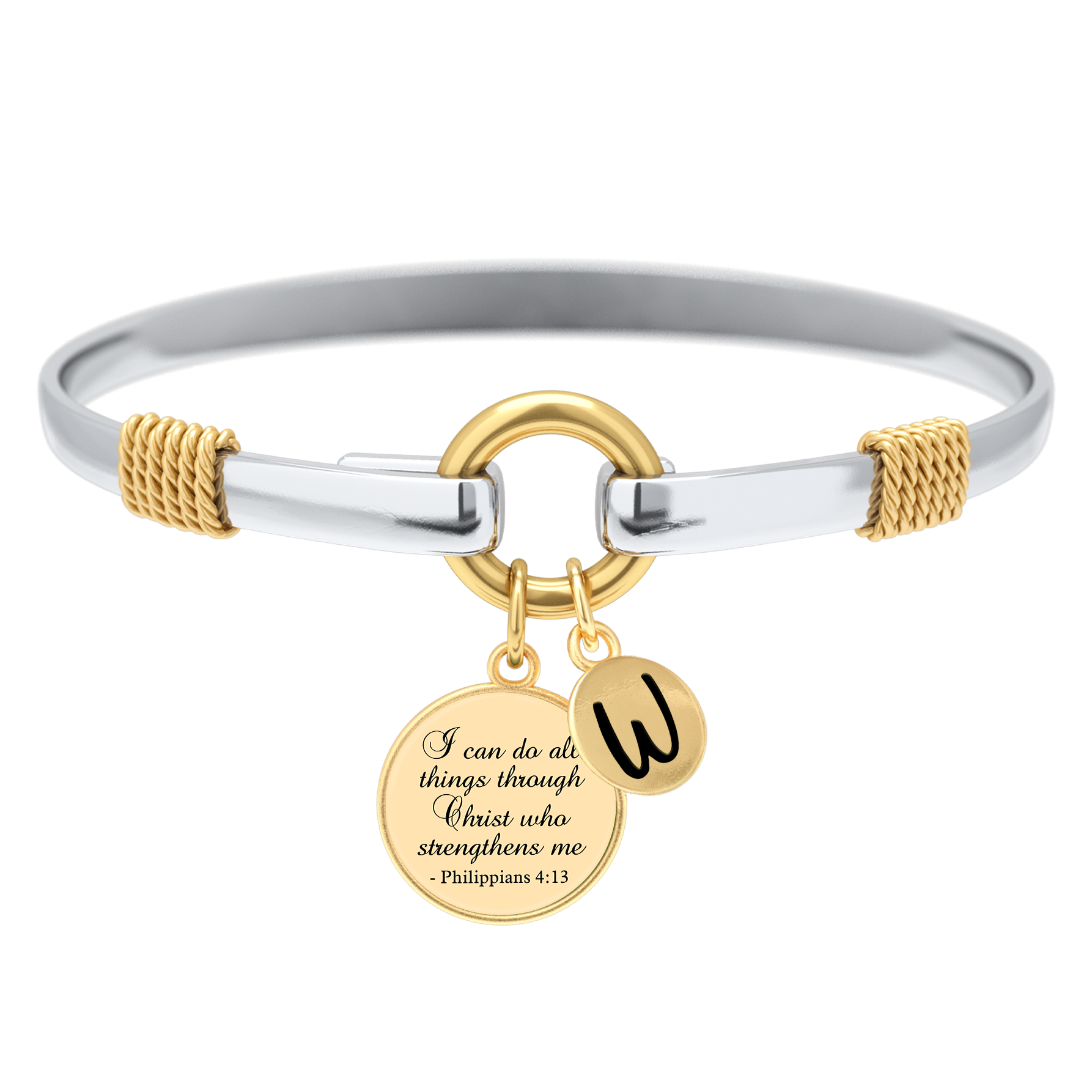 All Things Through Christ - Two-Tone Custom Charm Bracelet
