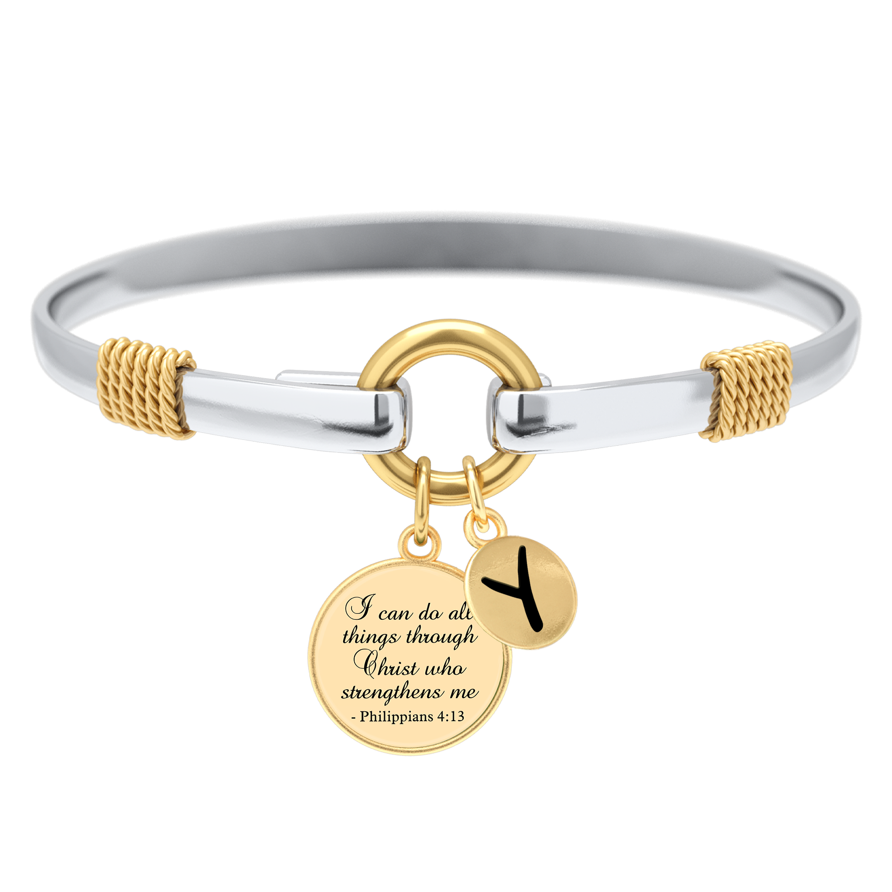 All Things Through Christ - Two-Tone Custom Charm Bracelet